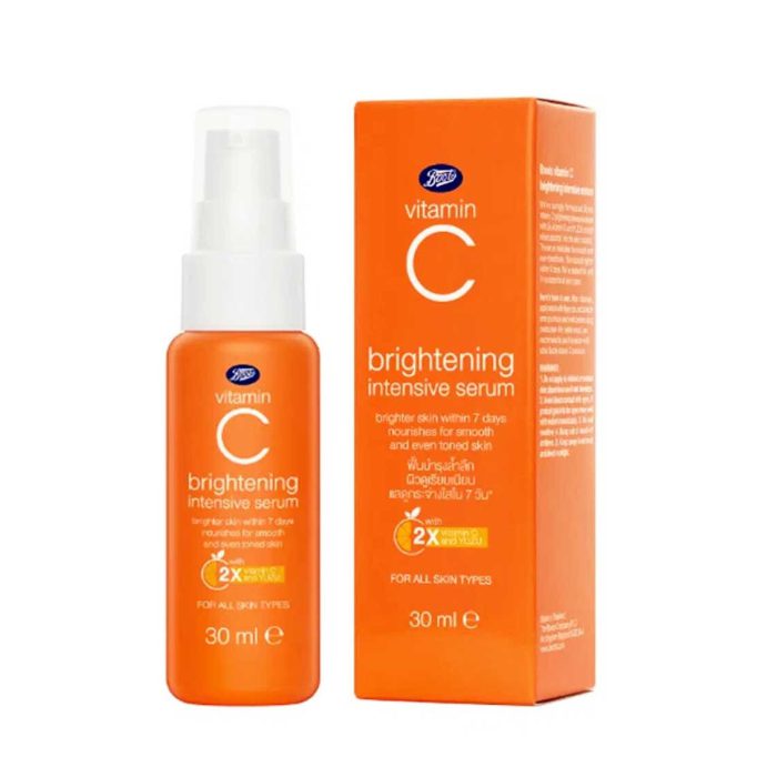 0002737_boots-vitamin-c-brightening-intensive-serum-30ml Vitamin C Serum Brightening Serum Boots Skincare Advanced Bright Complex Paraben-Free Serum