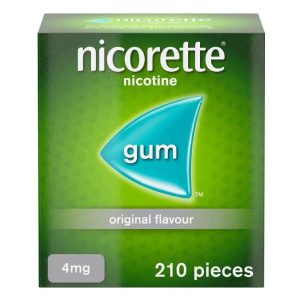 Nicorette Original 4mg Nicotine Gum – 210 Pieces (Stop Smoking Aid)