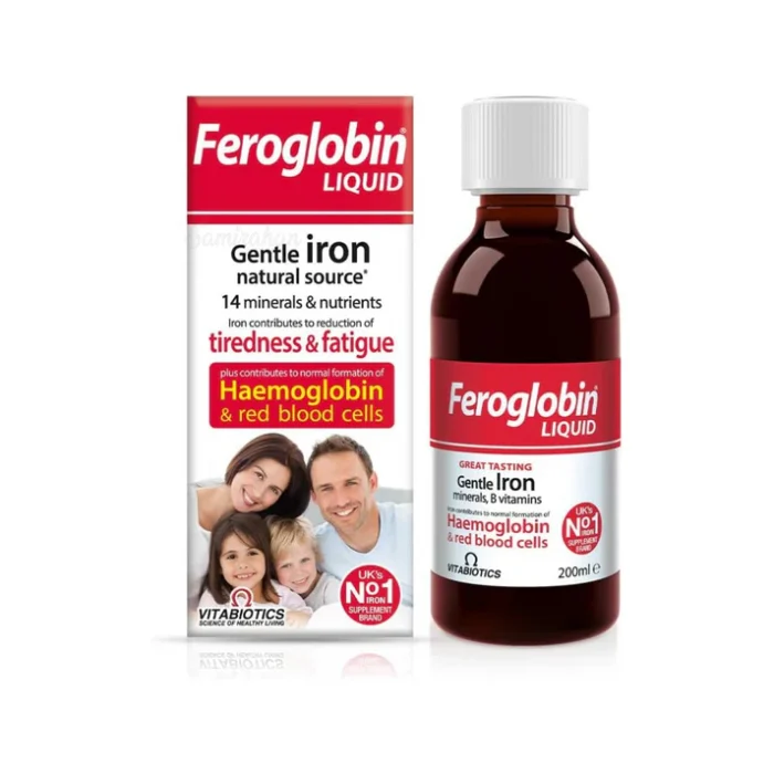 Vitabiotics Feroglobin Gentle Iron & Nutrient Liquid – 200ml (UK)
