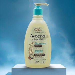 Aveeno Baby Wash & Shampoo Natural Coconut Scent & Shea Butter Oat Extract – 354ml (Canada) 👶🌿👇