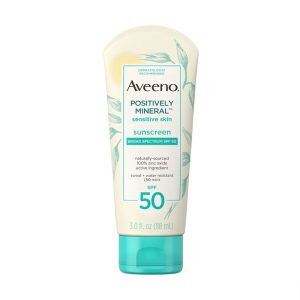 Aveeno Positively Mineral Sunscreen For Sensitive Skin SPF 50 (88ml)