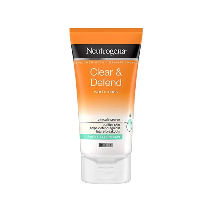 Neutrogena-Clear-Defend-Wash-Mask-150ml.jpg Neutrogena Clear Defend Wash Mask Salicylic Acid Kaolin Clay Spot Treatment Oil Free