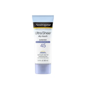 neutrogena ultra sheer dry touch sunscreen spf45 broad spectrum sun protection lightweight matte finish daily sunscreen