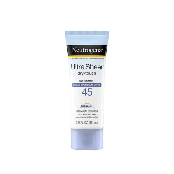 neutrogena ultra sheer dry touch sunscreen spf45 broad spectrum sun protection lightweight matte finish daily sunscreen