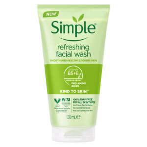 Simple Kind to Skin Refreshing Facial Wash with Vitamin B5+E 150ml