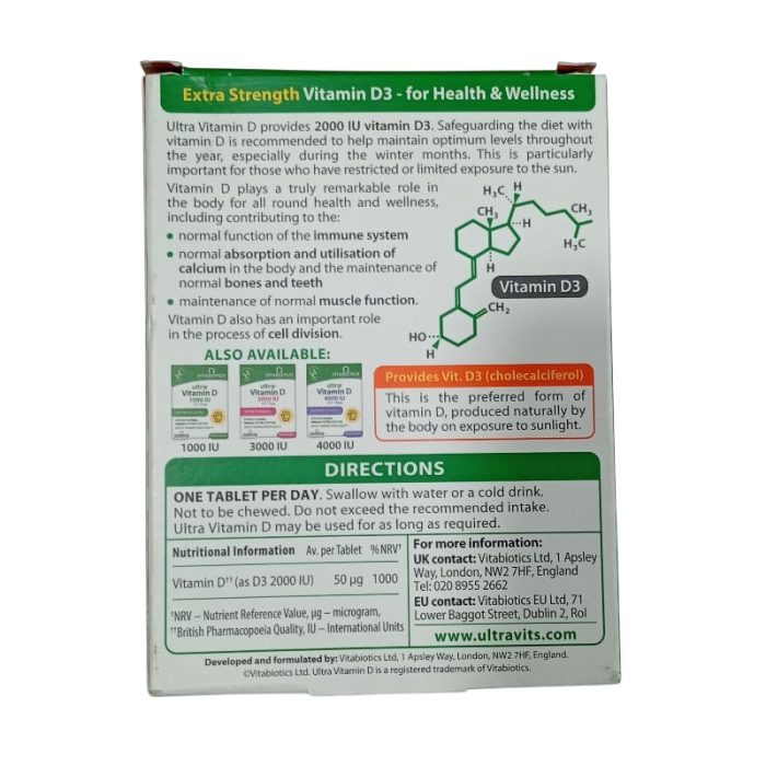 Ultra Vitamin D 2000 IU Extra Strength – 96 Tablets