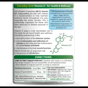 Vitabiotics Ultra Vitamin D 400 IU — 96 Tablets