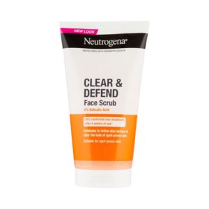 Neutrogena Clear & Defend 2% Salicylic Acid Face Scrub for Spot-Prone Skin – 150ml 🌿✨